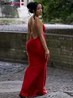 Weird Puss Sexy Backless Women Evening Maxi Dress 2